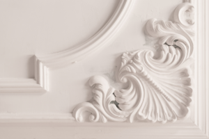 An intricate design created in plaster.