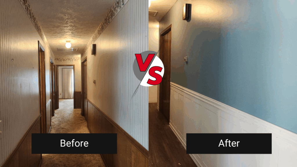 Before and After - Results from using a wallpaper scraper to remove old wallpaper
